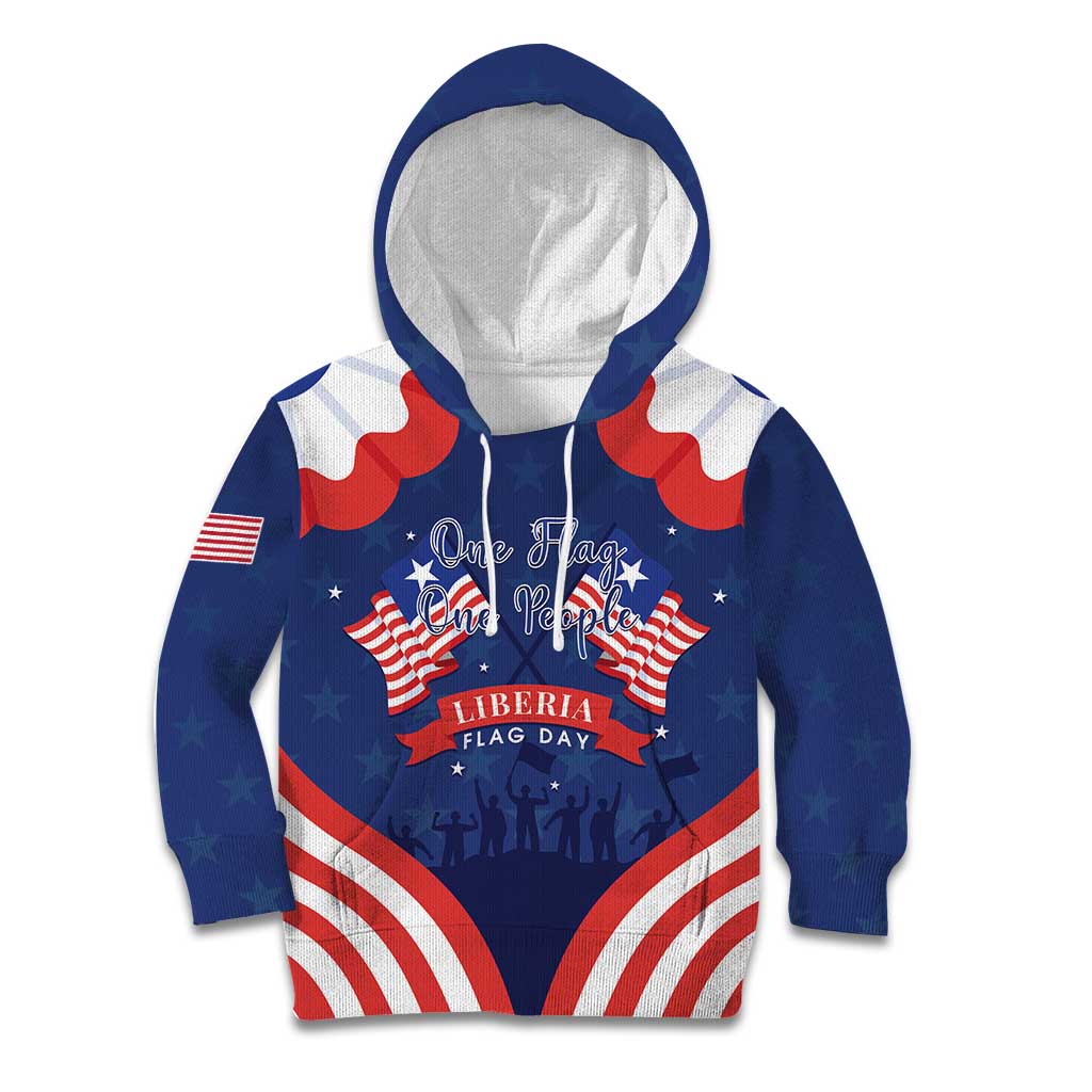 Personalized Happy Liberia Flag Day Kid Hoodie One Flag One People - Wonder Print Shop