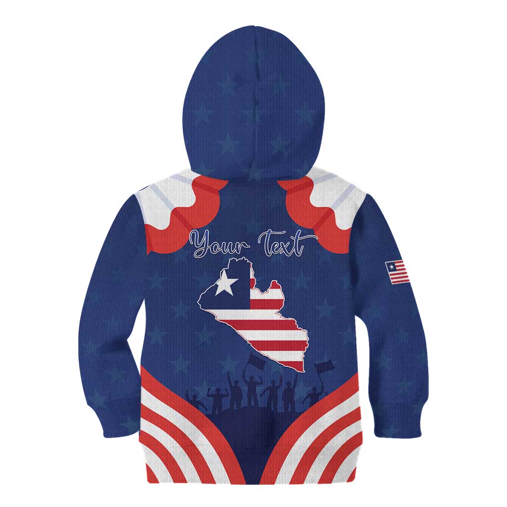 Personalized Happy Liberia Flag Day Kid Hoodie One Flag One People - Wonder Print Shop