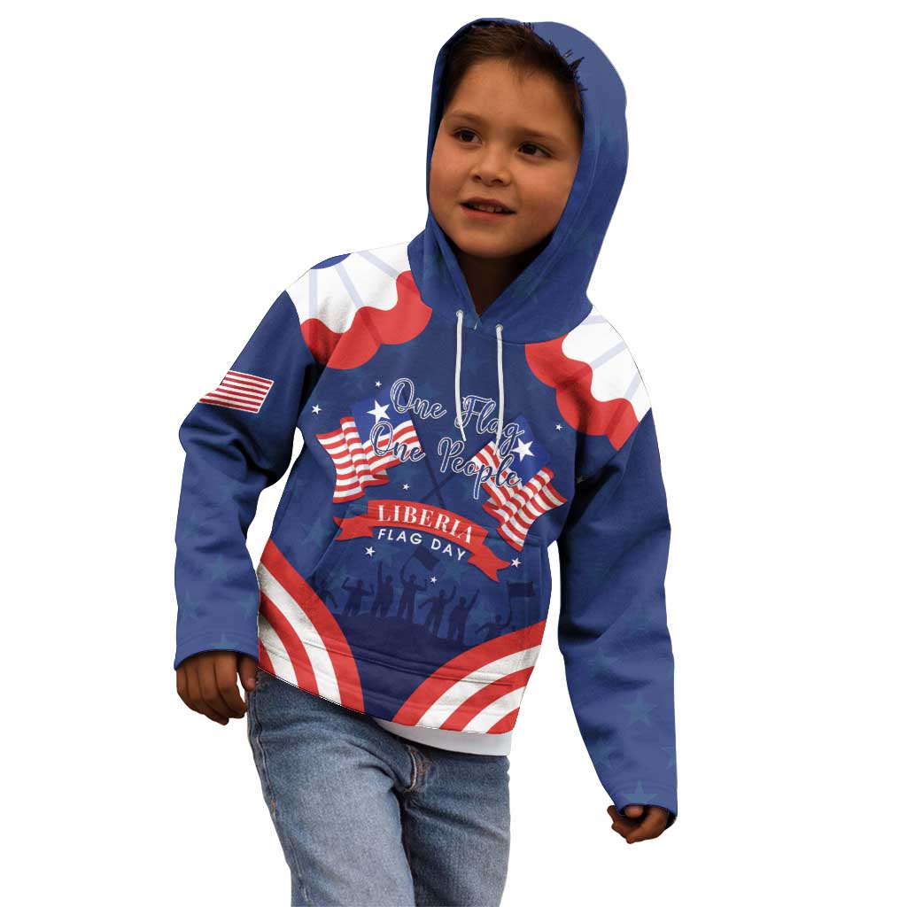 Personalized Happy Liberia Flag Day Kid Hoodie One Flag One People - Wonder Print Shop