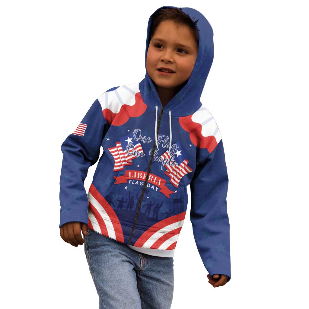 Personalized Happy Liberia Flag Day Kid Hoodie One Flag One People - Wonder Print Shop
