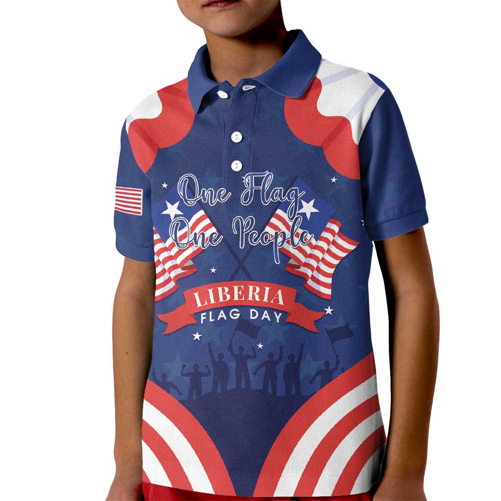 Personalized Happy Liberia Flag Day Kid Polo Shirt One Flag One People - Wonder Print Shop