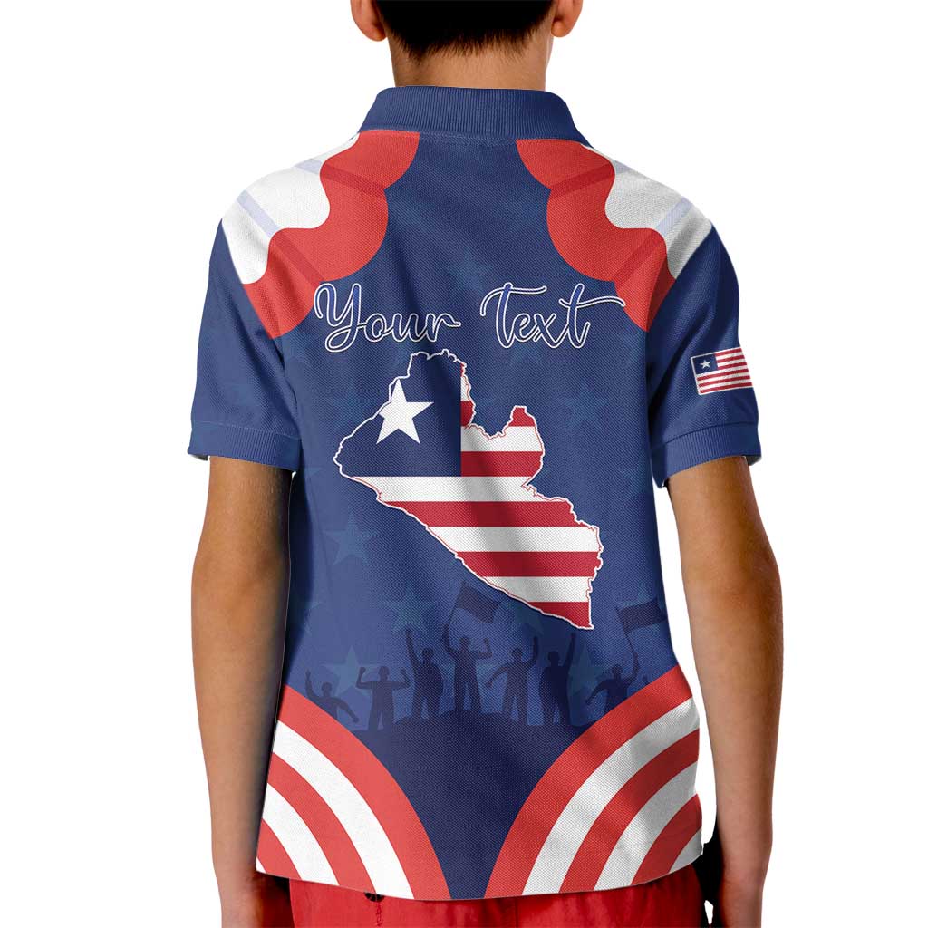 Personalized Happy Liberia Flag Day Kid Polo Shirt One Flag One People - Wonder Print Shop