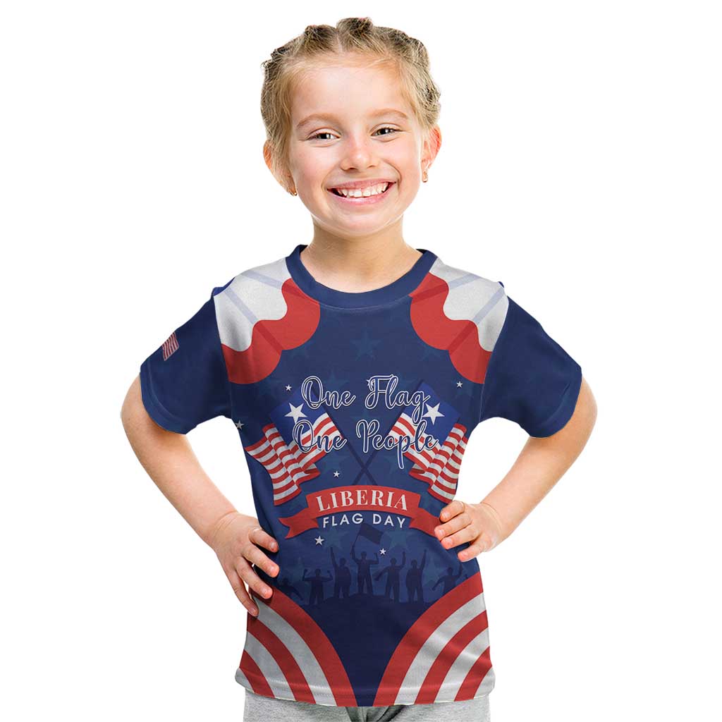 Personalized Happy Liberia Flag Day Kid T Shirt One Flag One People - Wonder Print Shop