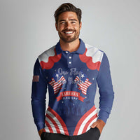 Personalized Happy Liberia Flag Day Long Sleeve Polo Shirt One Flag One People - Wonder Print Shop