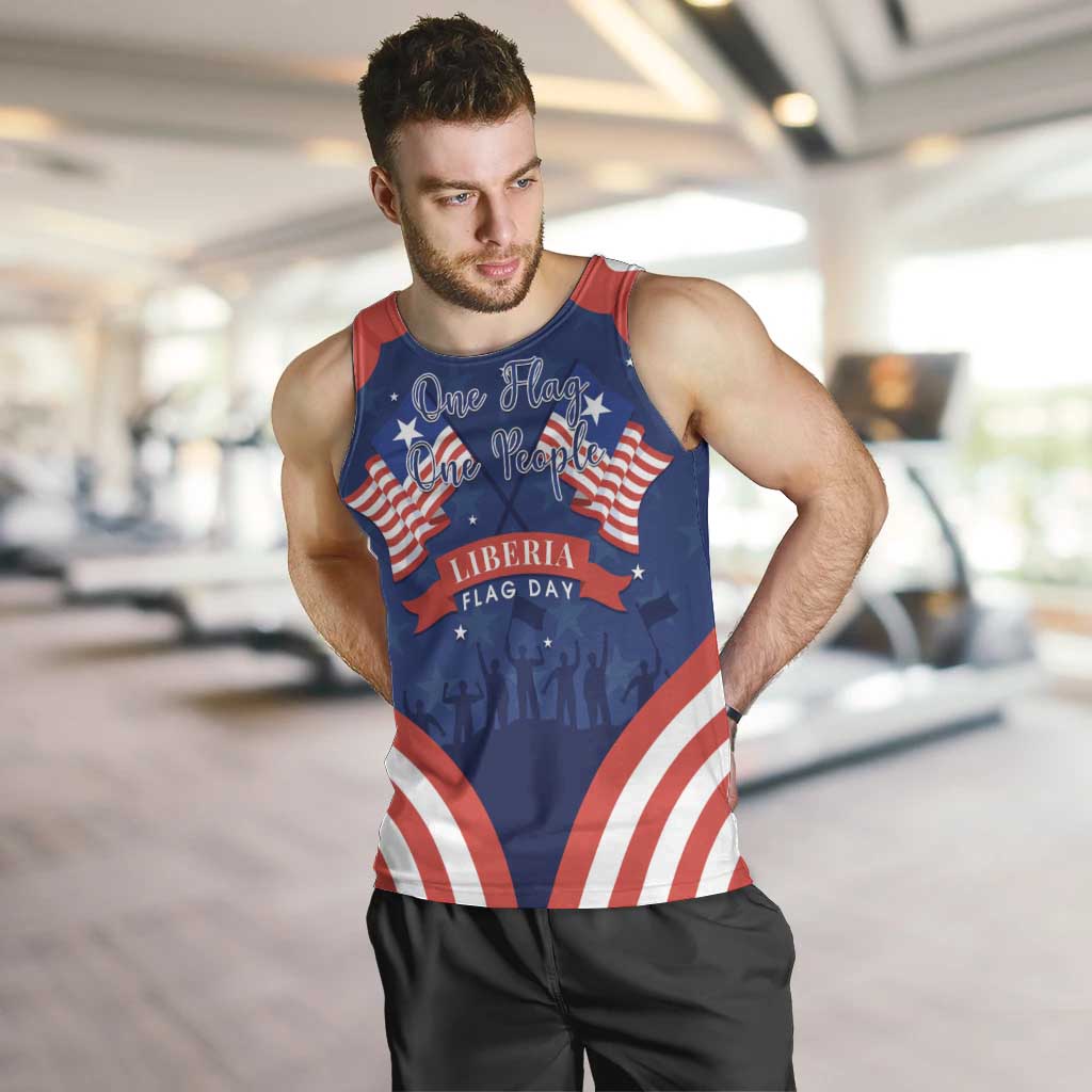 Personalized Happy Liberia Flag Day Men Tank Top One Flag One People - Wonder Print Shop