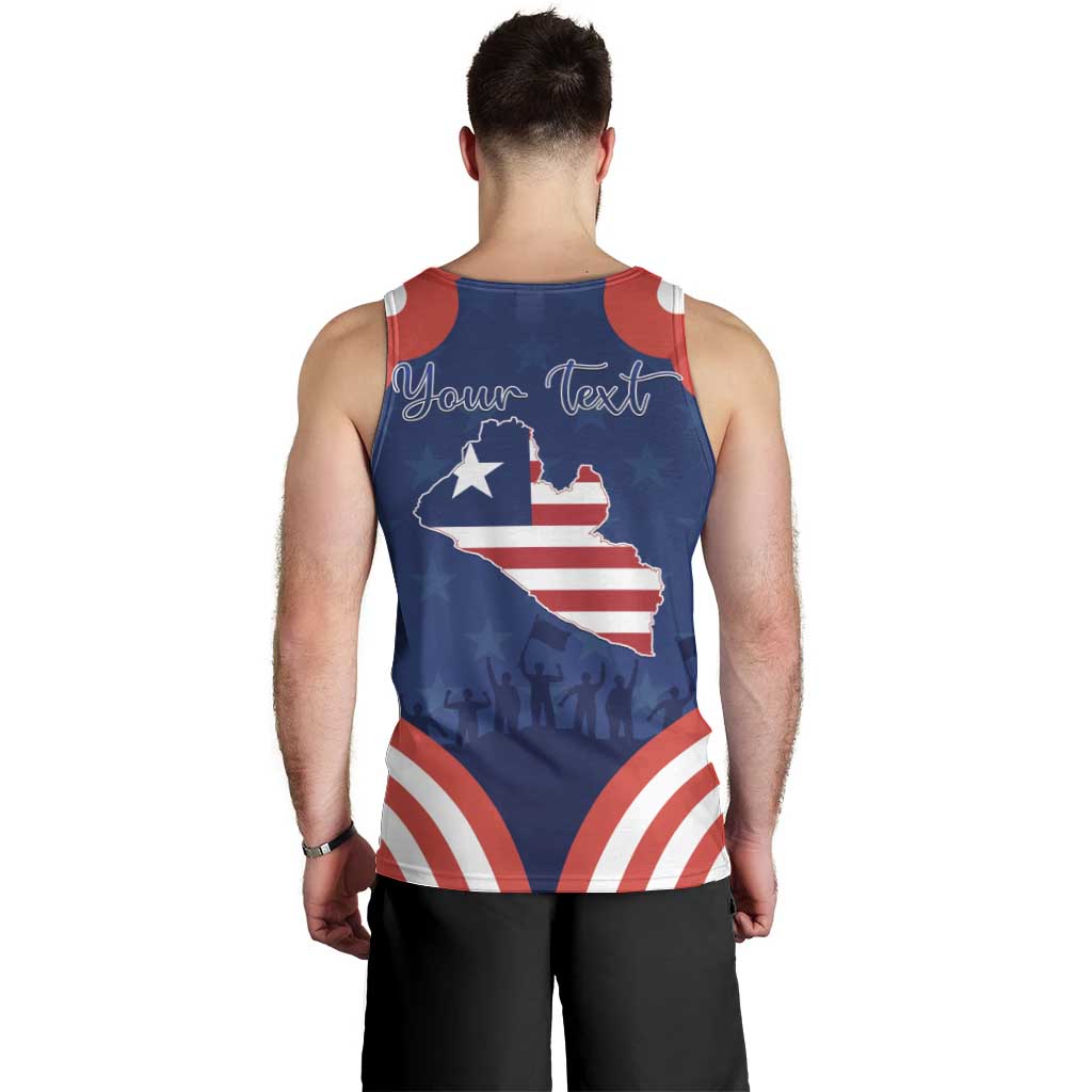 Personalized Happy Liberia Flag Day Men Tank Top One Flag One People - Wonder Print Shop
