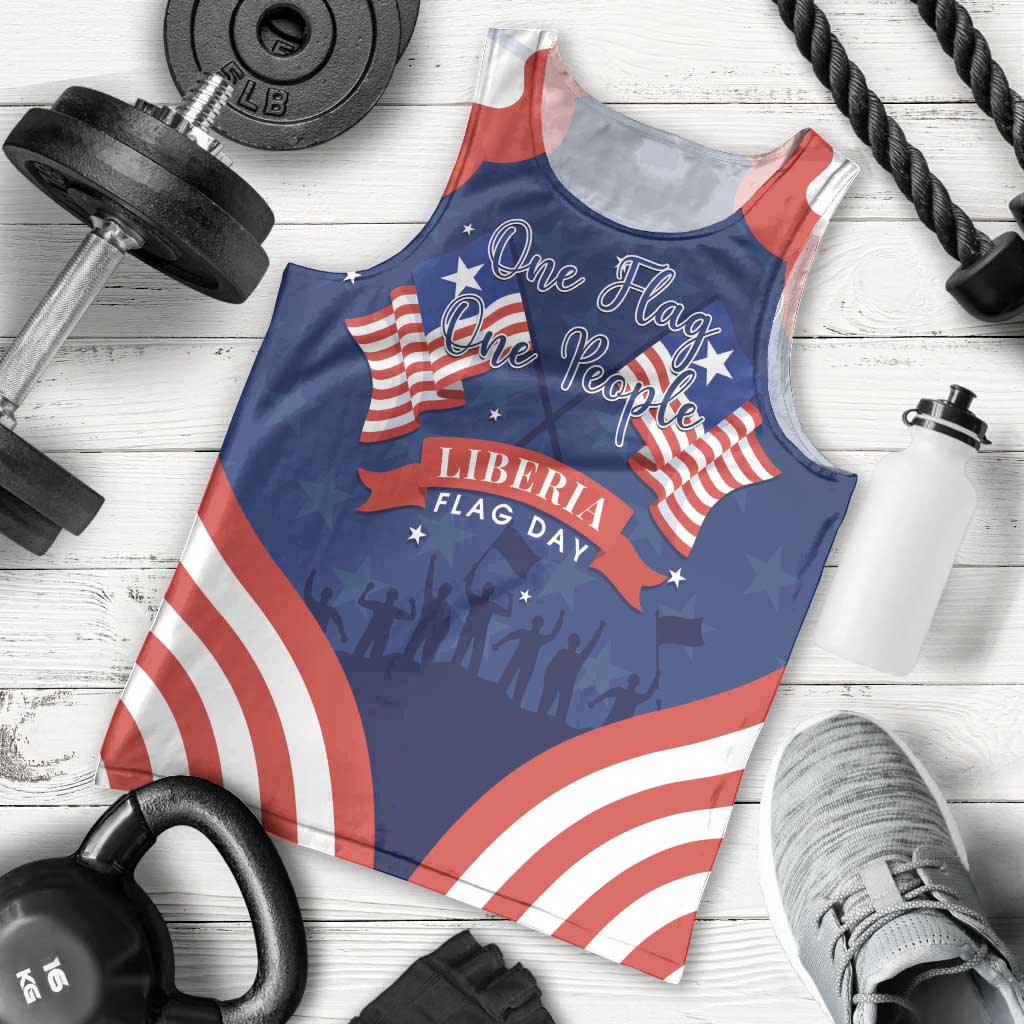 Personalized Happy Liberia Flag Day Men Tank Top One Flag One People - Wonder Print Shop