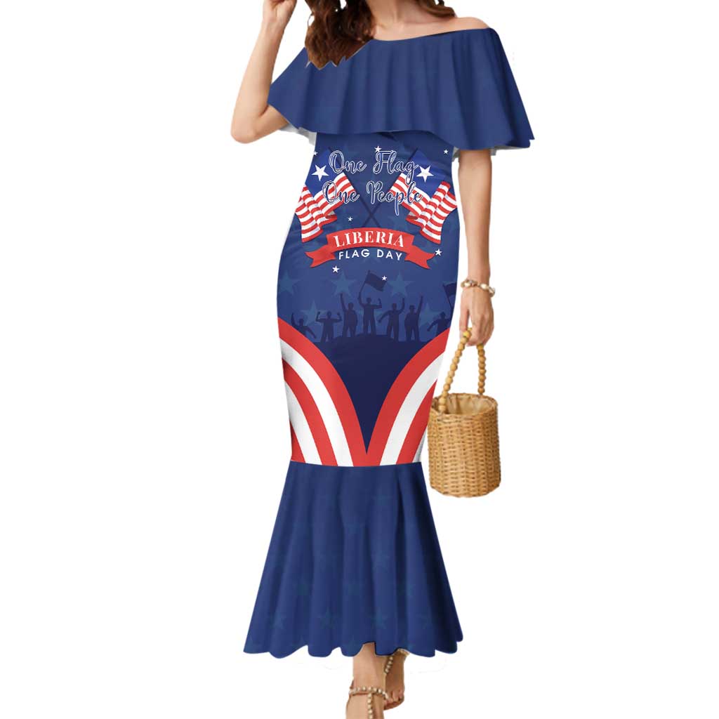 Personalized Happy Liberia Flag Day Mermaid Dress One Flag One People - Wonder Print Shop