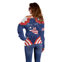 Personalized Happy Liberia Flag Day Off Shoulder Sweater One Flag One People - Wonder Print Shop