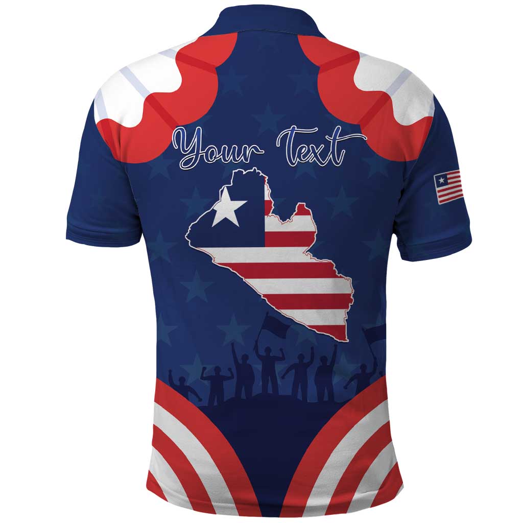 Personalized Happy Liberia Flag Day Polo Shirt One Flag One People - Wonder Print Shop