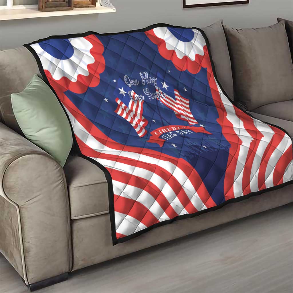 Happy Liberia Flag Day Quilt One Flag One People - Wonder Print Shop