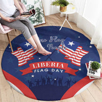 Happy Liberia Flag Day Round Carpet One Flag One People - Wonder Print Shop