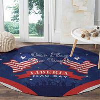 Happy Liberia Flag Day Round Carpet One Flag One People - Wonder Print Shop