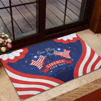 Happy Liberia Flag Day Rubber Doormat One Flag One People - Wonder Print Shop