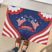 Happy Liberia Flag Day Rubber Doormat One Flag One People - Wonder Print Shop