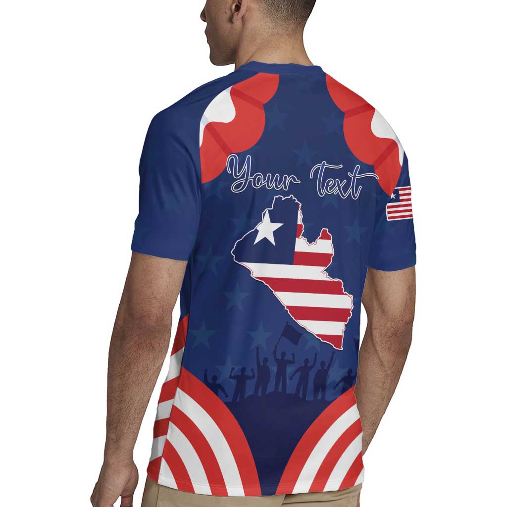 Personalized Happy Liberia Flag Day Rugby Jersey One Flag One People - Wonder Print Shop