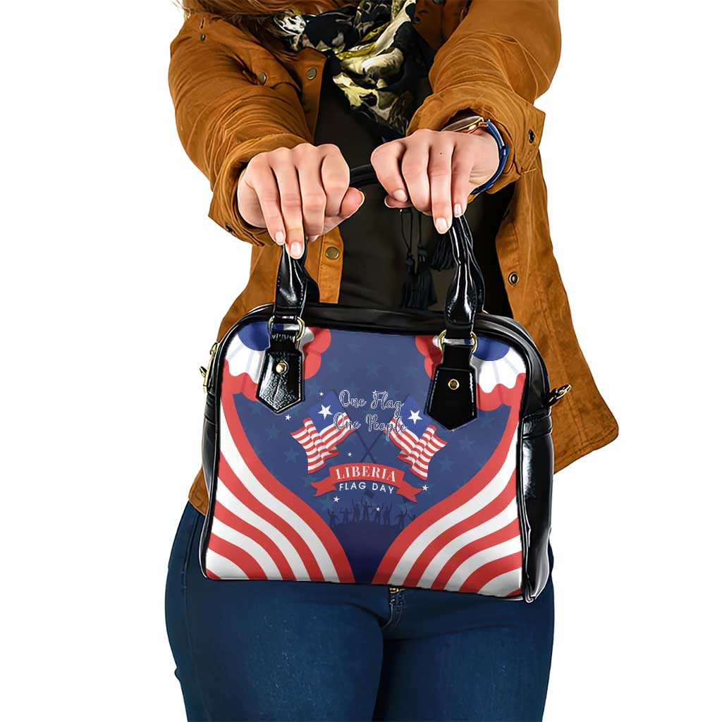 Happy Liberia Flag Day Shoulder Handbag One Flag One People - Wonder Print Shop