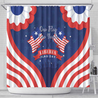 Happy Liberia Flag Day Shower Curtain One Flag One People - Wonder Print Shop