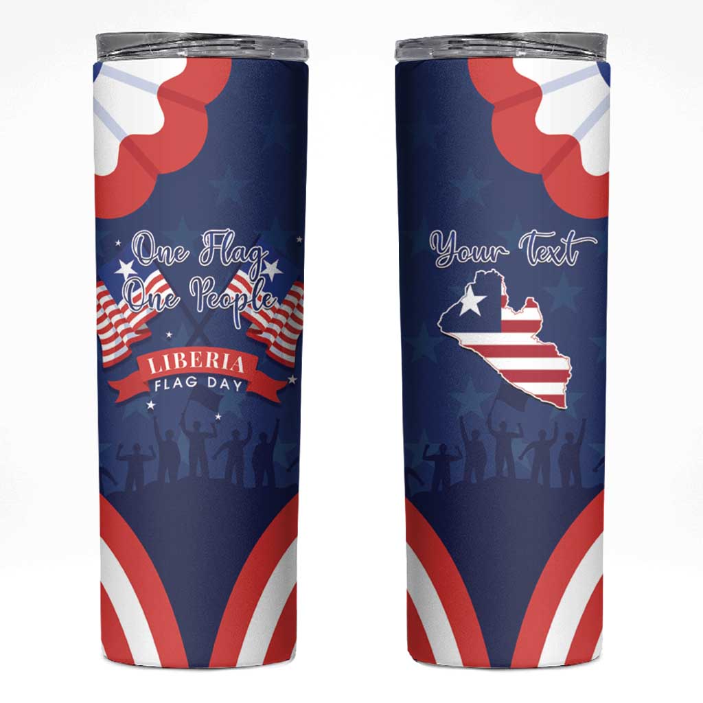 Personalized Happy Liberia Flag Day Skinny Tumbler One Flag One People - Wonder Print Shop