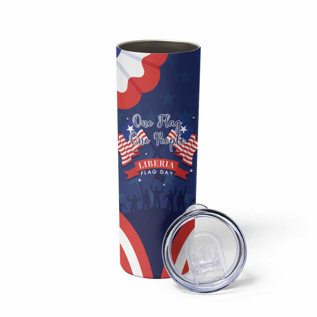 Personalized Happy Liberia Flag Day Skinny Tumbler One Flag One People - Wonder Print Shop