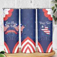 Personalized Happy Liberia Flag Day Skinny Tumbler One Flag One People - Wonder Print Shop