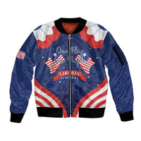Personalized Happy Liberia Flag Day Sleeve Zip Bomber Jacket One Flag One People - Wonder Print Shop