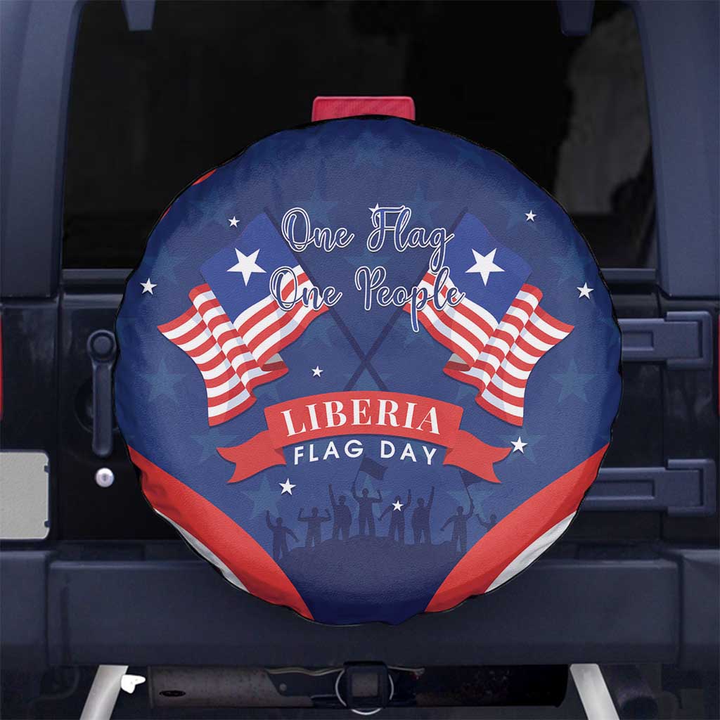 Happy Liberia Flag Day Spare Tire Cover One Flag One People - Wonder Print Shop