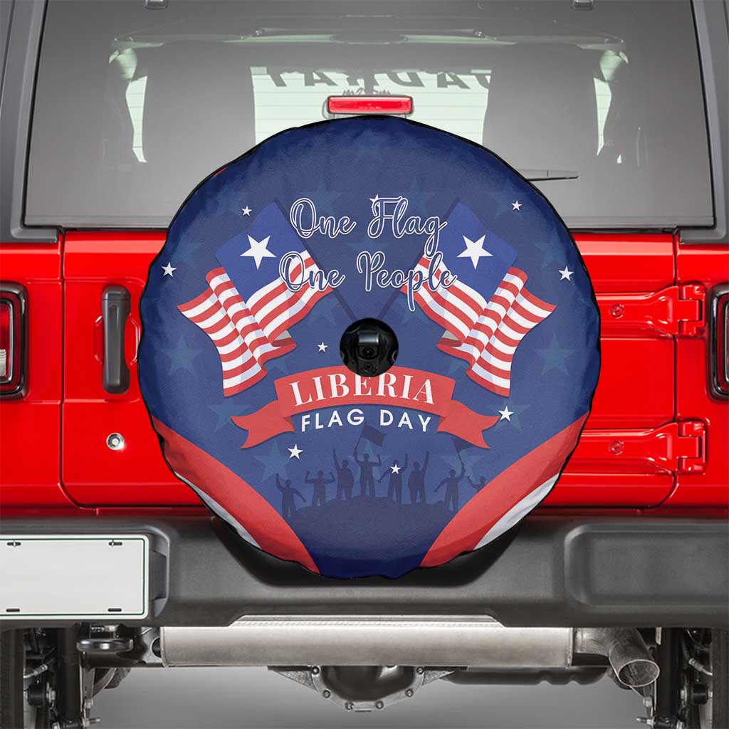 Happy Liberia Flag Day Spare Tire Cover One Flag One People - Wonder Print Shop