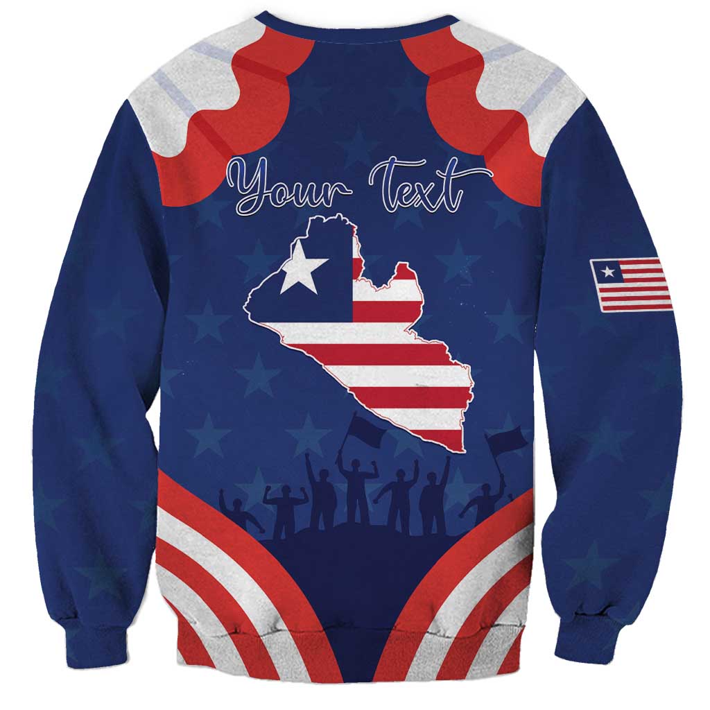 Personalized Happy Liberia Flag Day Sweatshirt One Flag One People - Wonder Print Shop