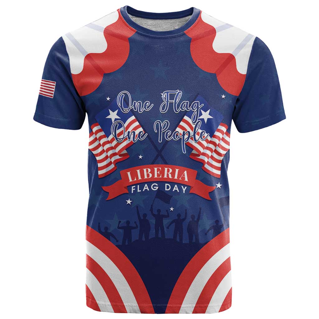 Personalized Happy Liberia Flag Day T Shirt One Flag One People - Wonder Print Shop
