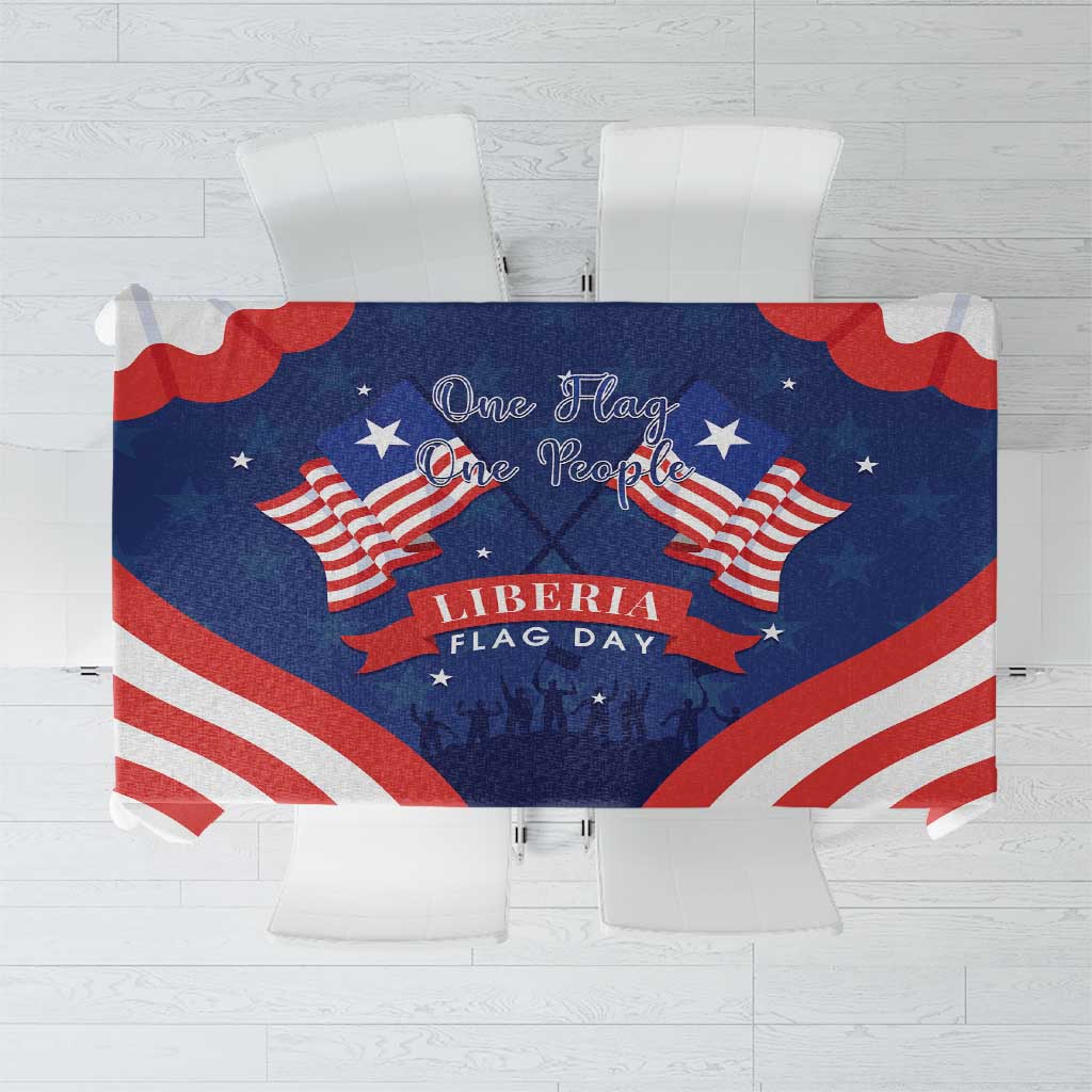 Happy Liberia Flag Day Tablecloth One Flag One People - Wonder Print Shop