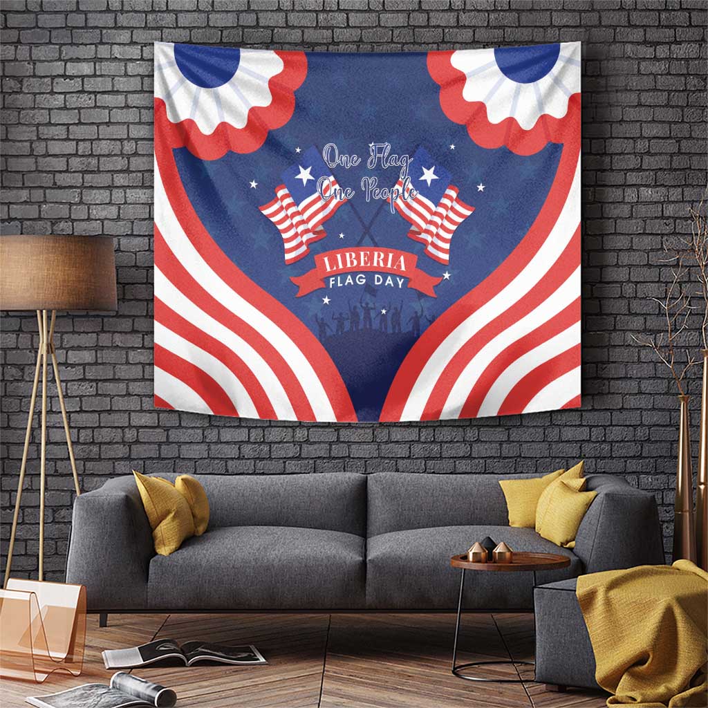 Happy Liberia Flag Day Tapestry One Flag One People - Wonder Print Shop