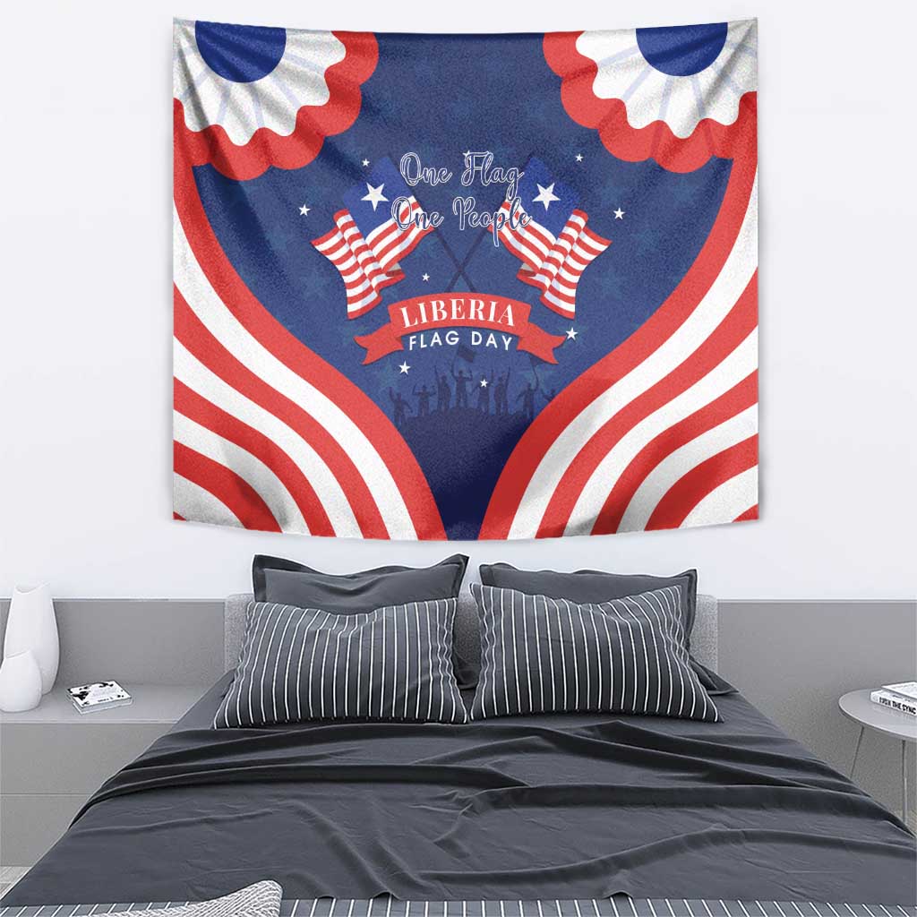 Happy Liberia Flag Day Tapestry One Flag One People - Wonder Print Shop