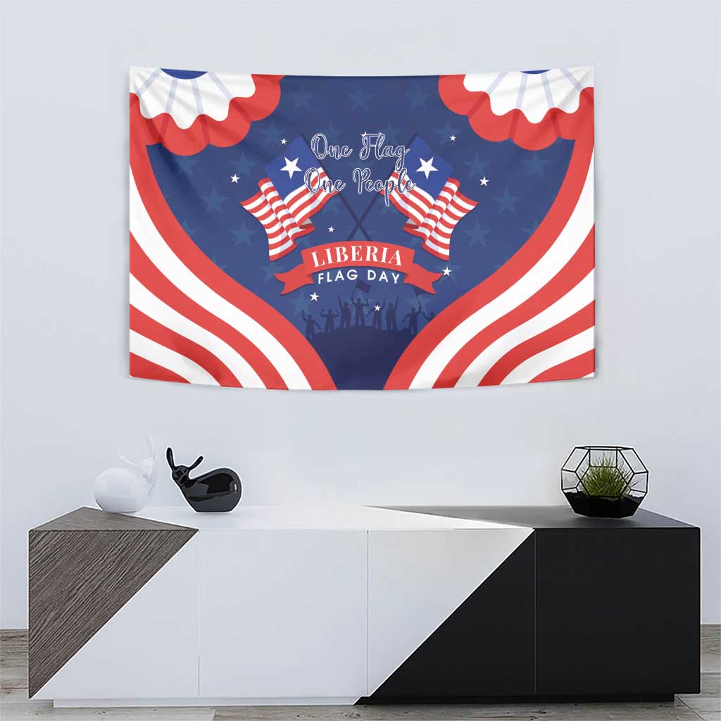 Happy Liberia Flag Day Tapestry One Flag One People - Wonder Print Shop