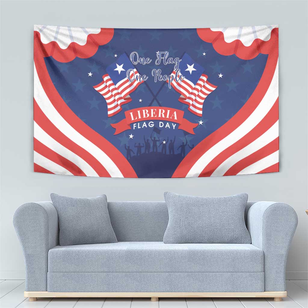 Happy Liberia Flag Day Tapestry One Flag One People - Wonder Print Shop