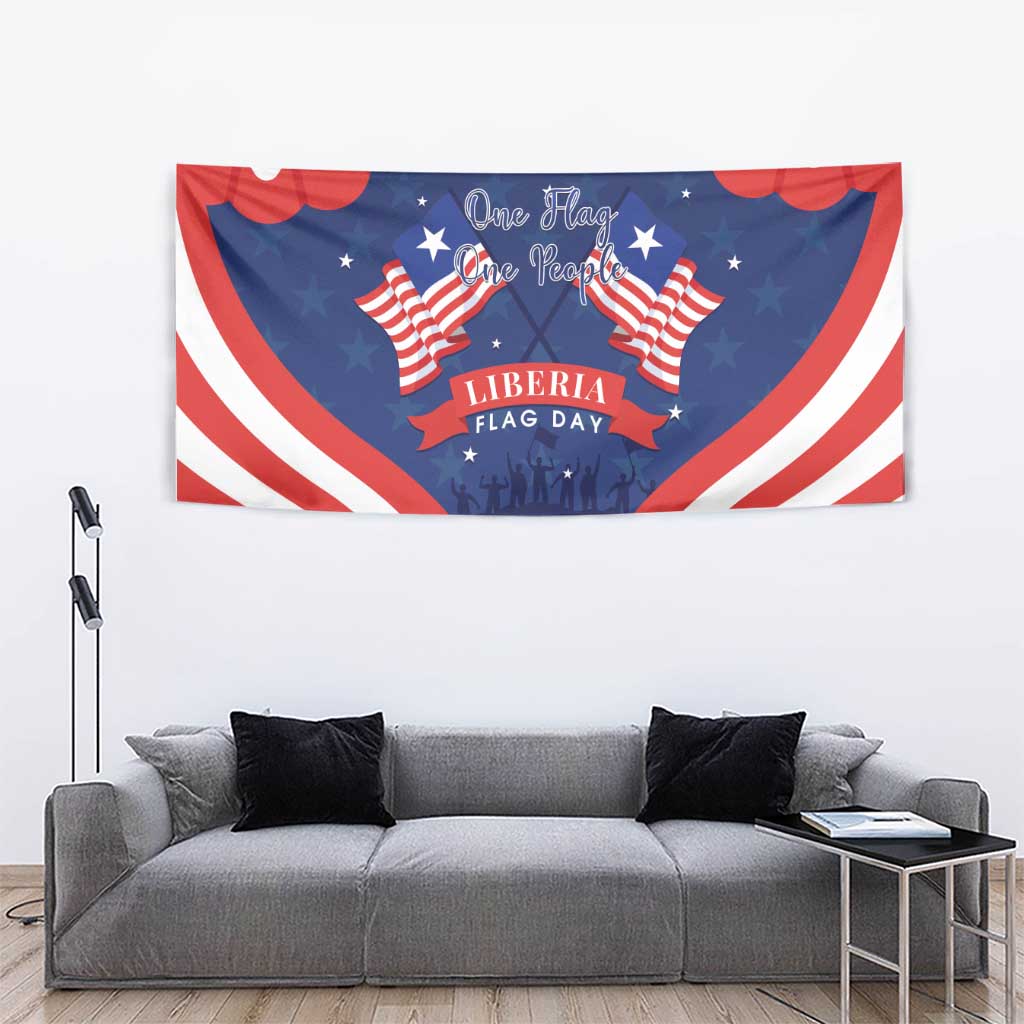 Happy Liberia Flag Day Tapestry One Flag One People - Wonder Print Shop