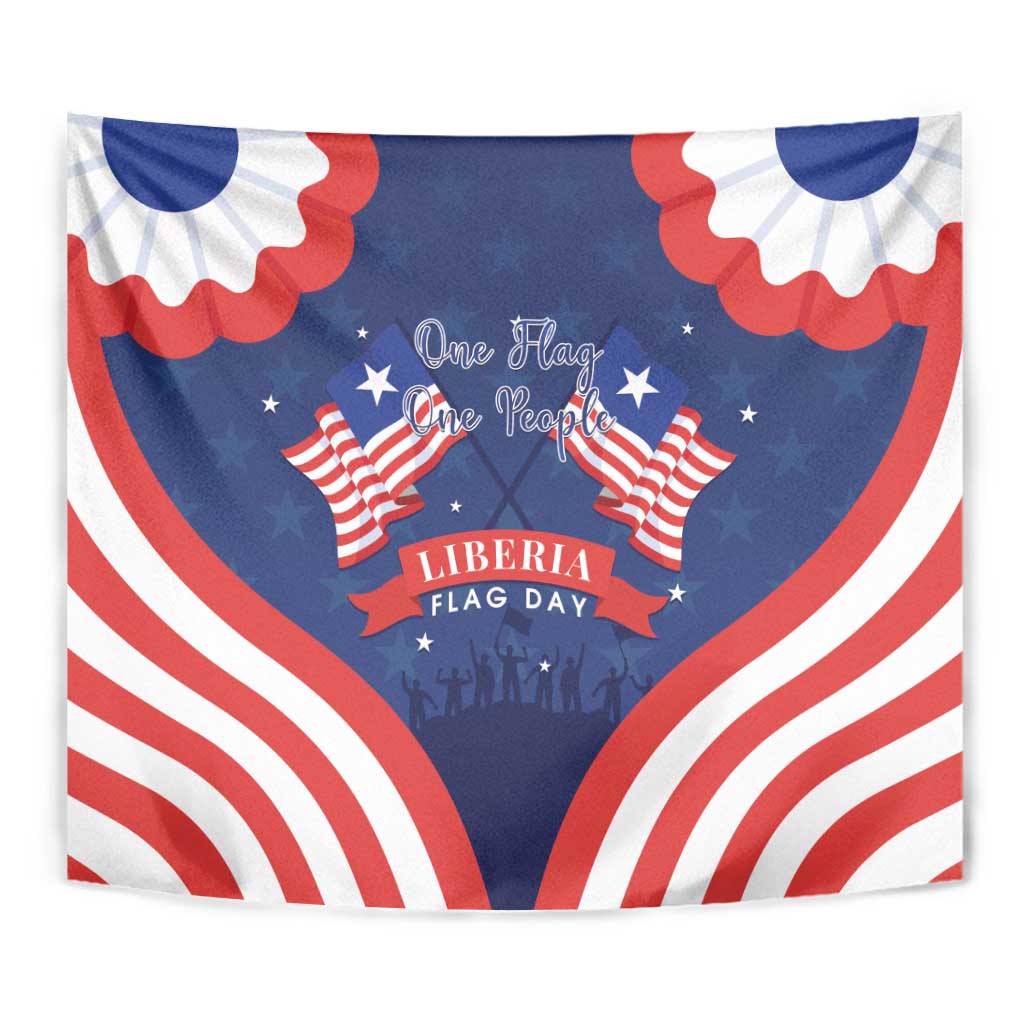 Happy Liberia Flag Day Tapestry One Flag One People - Wonder Print Shop
