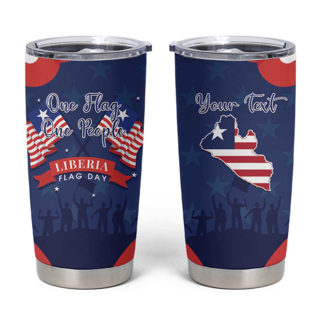 Personalized Happy Liberia Flag Day Tumbler Cup One Flag One People - Wonder Print Shop