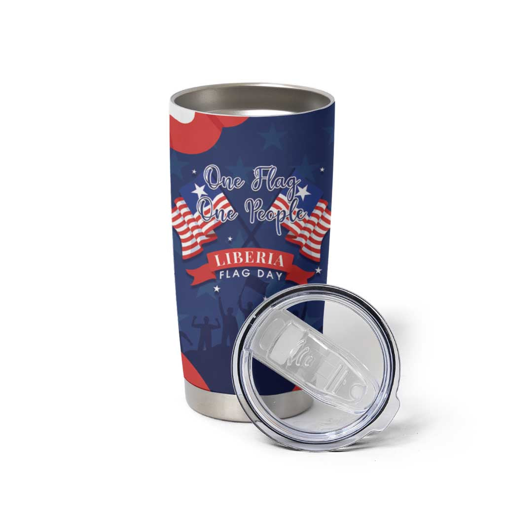 Personalized Happy Liberia Flag Day Tumbler Cup One Flag One People - Wonder Print Shop
