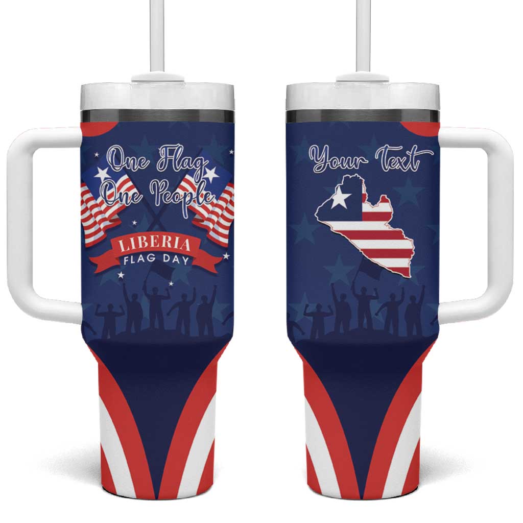 Personalized Happy Liberia Flag Day Tumbler With Handle One Flag One People - Wonder Print Shop