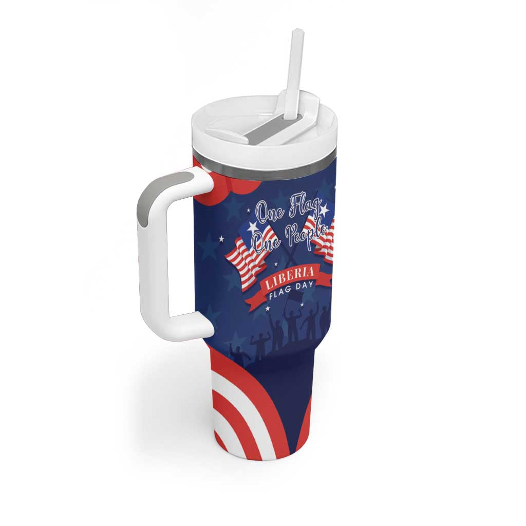 Personalized Happy Liberia Flag Day Tumbler With Handle One Flag One People - Wonder Print Shop