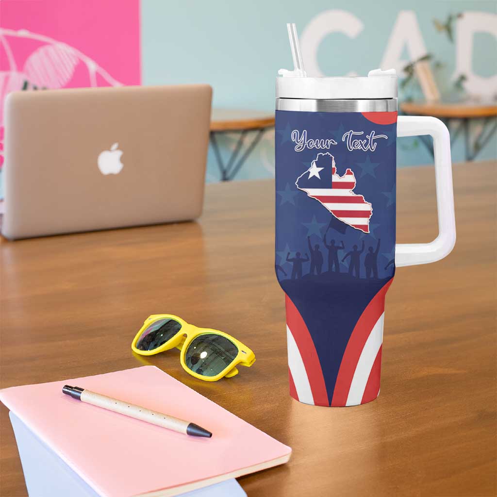 Personalized Happy Liberia Flag Day Tumbler With Handle One Flag One People - Wonder Print Shop