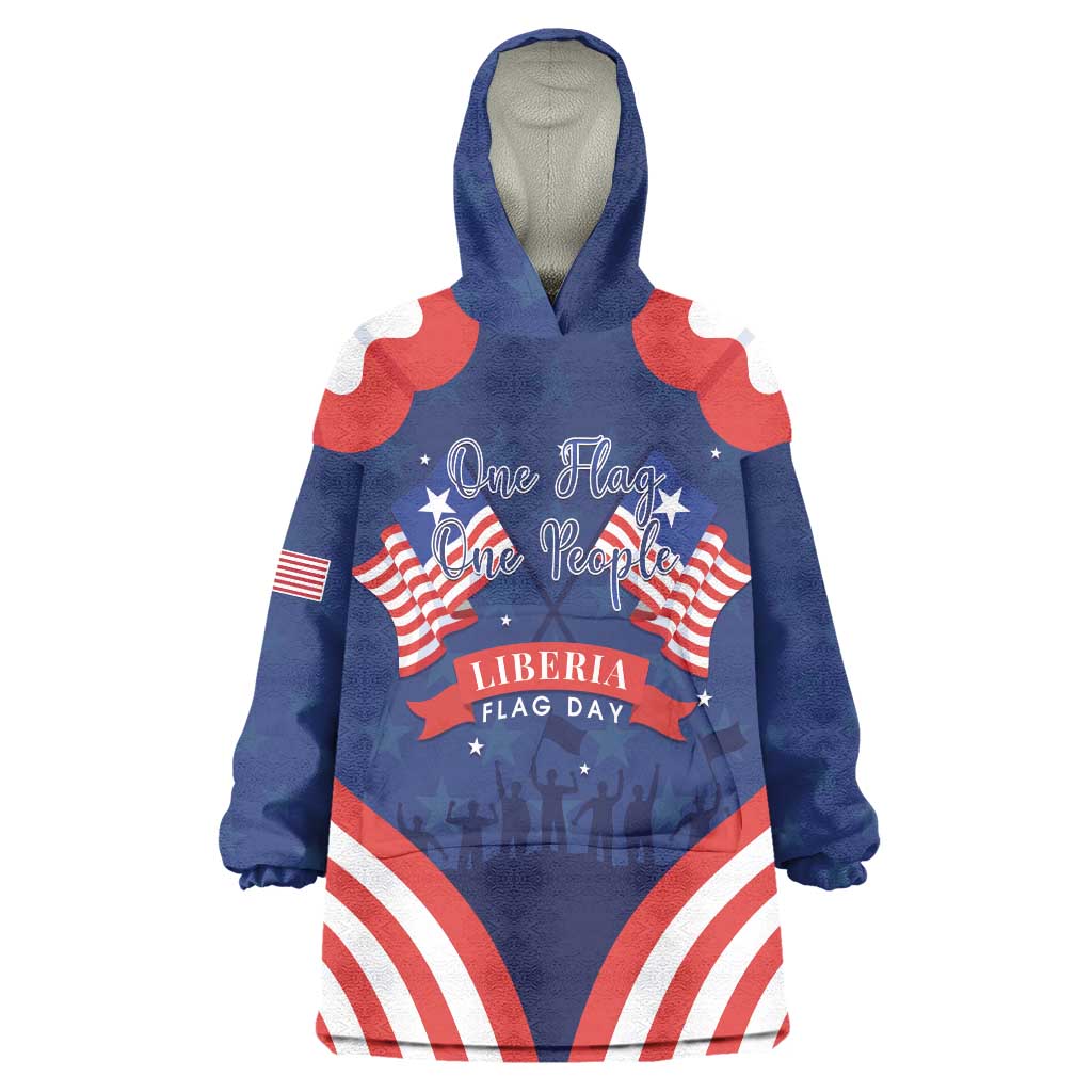 Personalized Happy Liberia Flag Day Wearable Blanket Hoodie One Flag One People - Wonder Print Shop