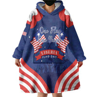 Personalized Happy Liberia Flag Day Wearable Blanket Hoodie One Flag One People - Wonder Print Shop