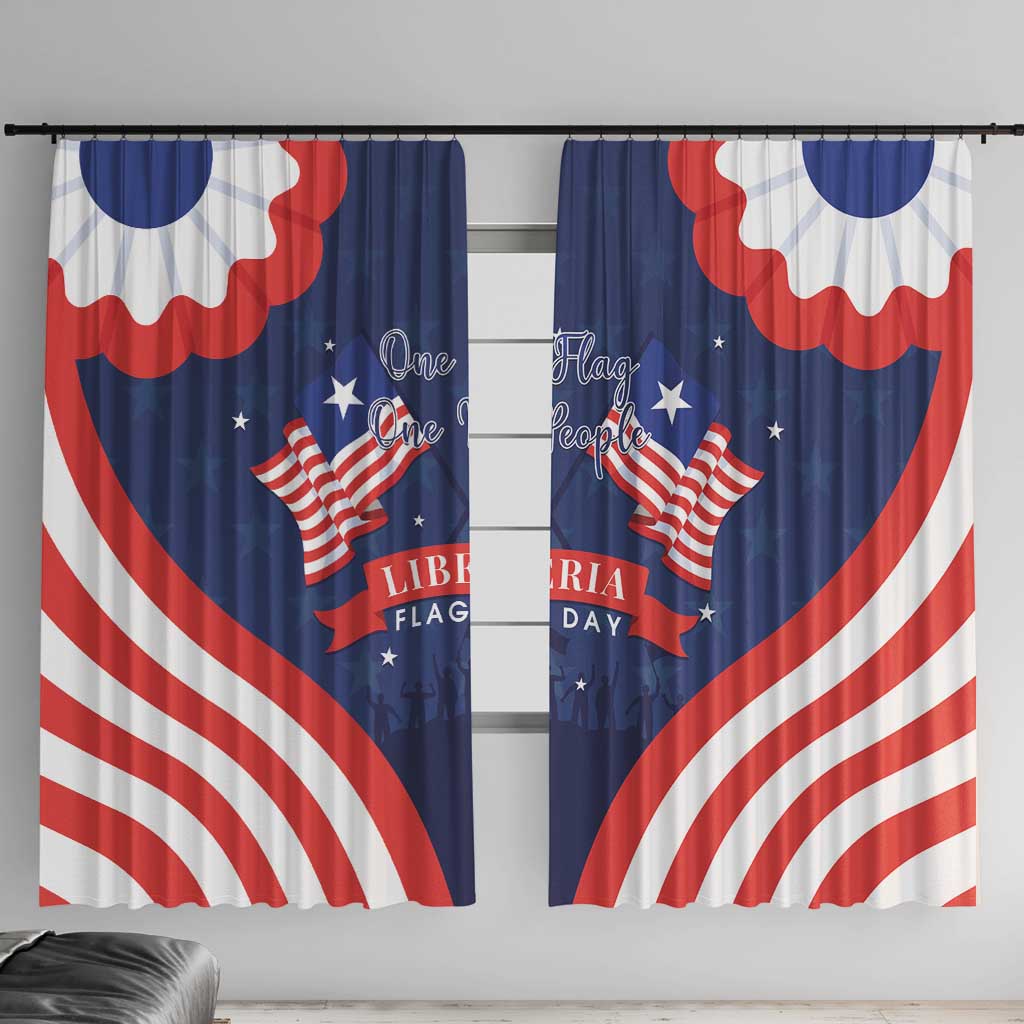 Happy Liberia Flag Day Window Curtain One Flag One People - Wonder Print Shop