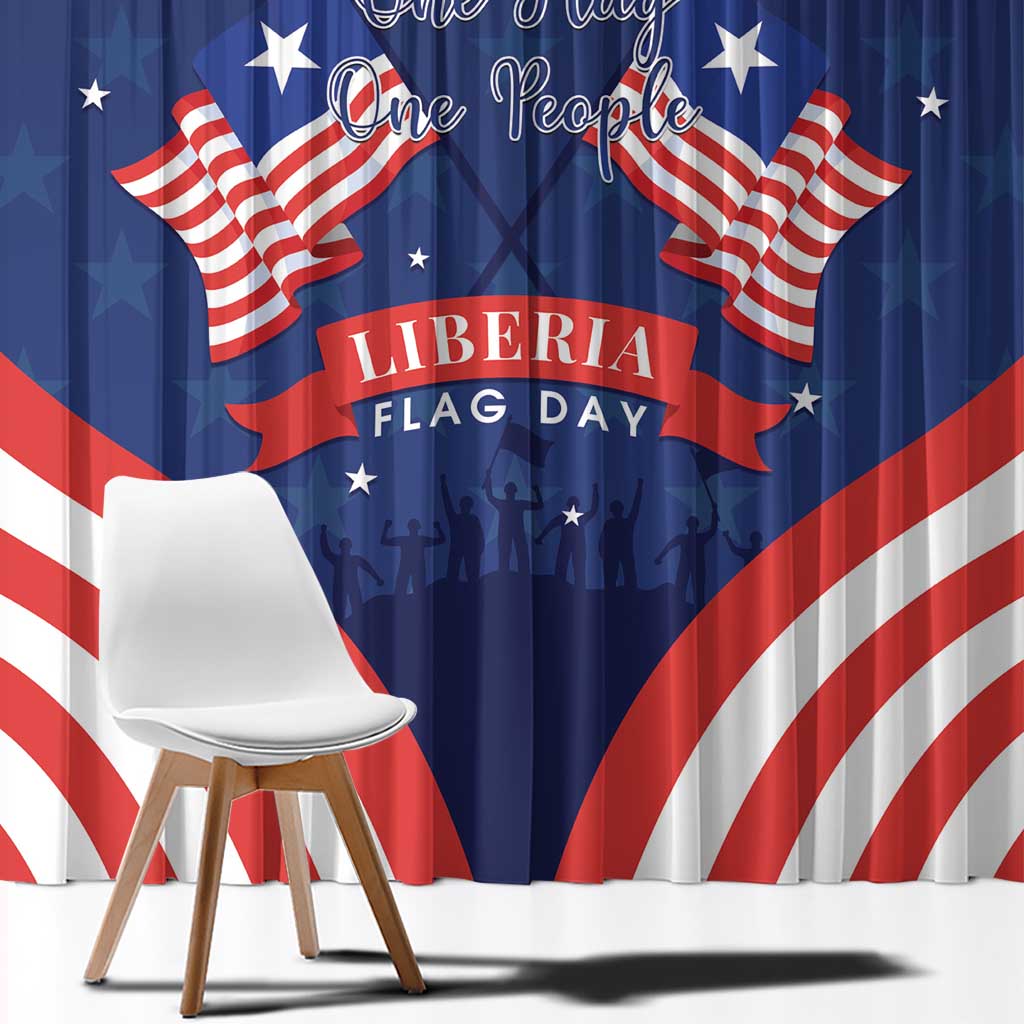 Happy Liberia Flag Day Window Curtain One Flag One People - Wonder Print Shop