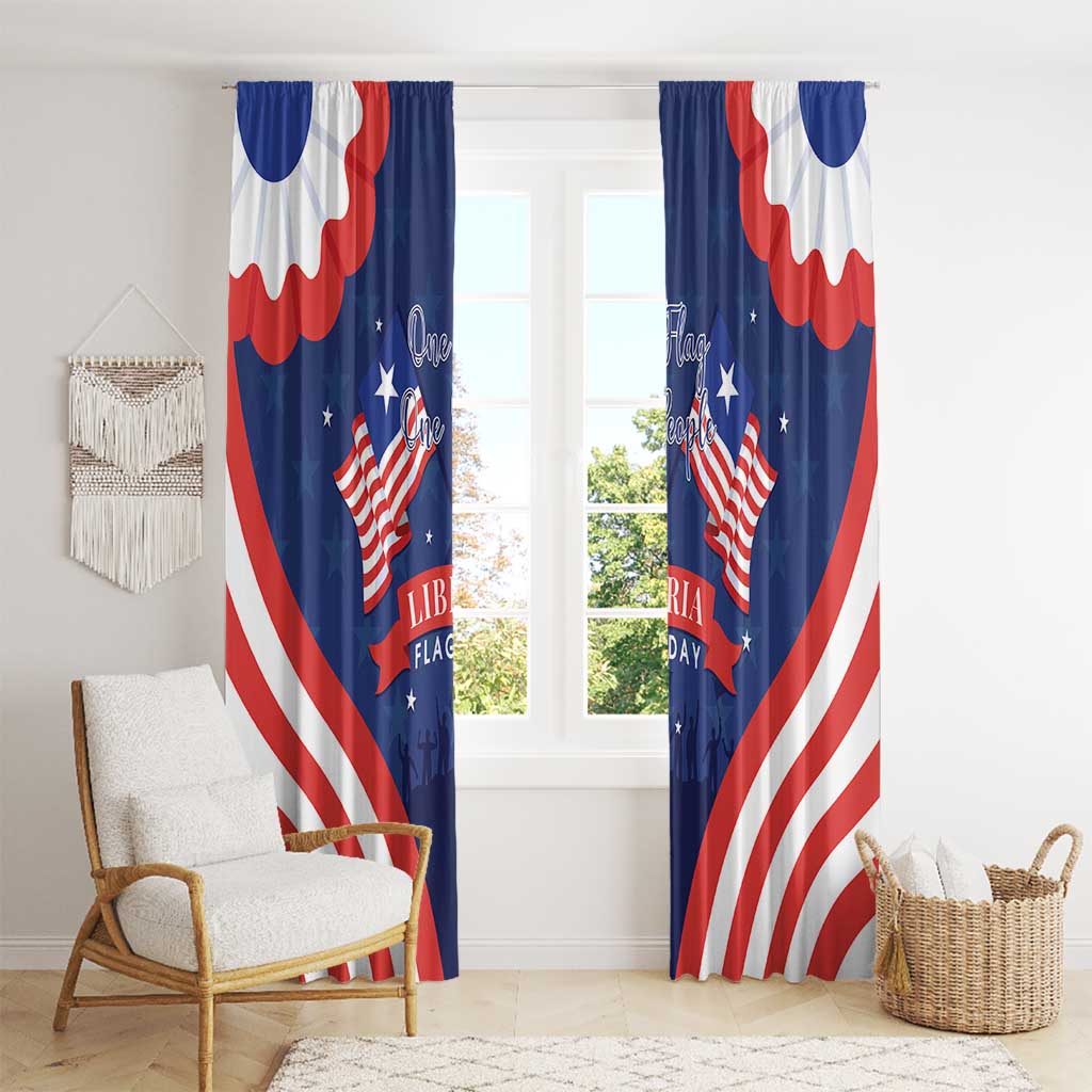 Happy Liberia Flag Day Window Curtain One Flag One People - Wonder Print Shop