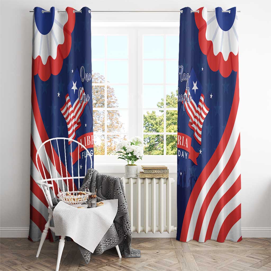Happy Liberia Flag Day Window Curtain One Flag One People - Wonder Print Shop