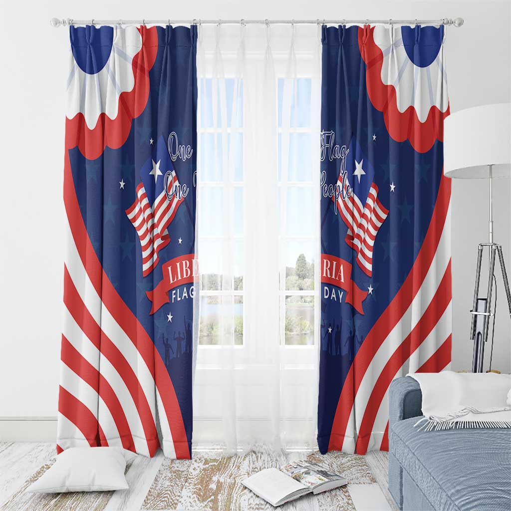 Happy Liberia Flag Day Window Curtain One Flag One People - Wonder Print Shop