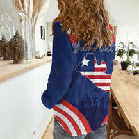 Personalized Happy Liberia Flag Day Women Casual Shirt One Flag One People - Wonder Print Shop